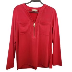 Michael Kors coral long sleeve medium top